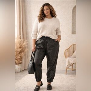 Stylus Vegan Leather size XL Womens High Rise Jogger pant